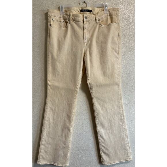 VTG Lauren Ralph Lauren Jeans Plus Sz 16 Cream Metallic Coated Western Festival - Picture 1 of 16